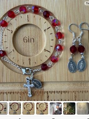 Blessed Rosary bracelets ,earrings come directly from the chapel in Paris